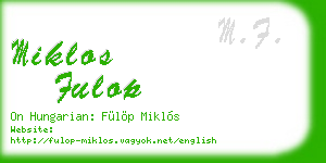 miklos fulop business card